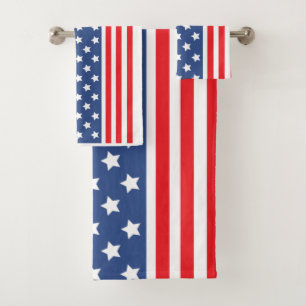 Stars and Stripes Patriotic Bath Towel Set