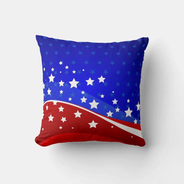 Stars And Stripes Patriotic Design Throw Pillow (Front)