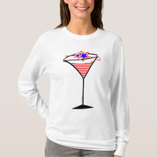 Stars and Stripes Patriotic Martini T-Shirt