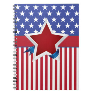 Stars and Stripes Patriotic Pattern Notebook