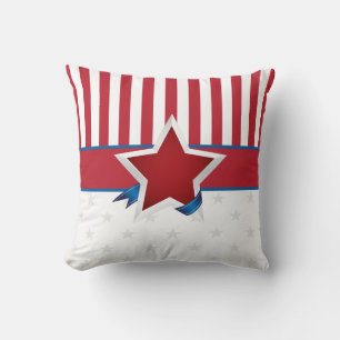 Stars and Stripes Patriotic Pattern Throw Pillow