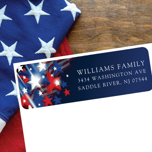 Stars and Stripes Patriotic Return Address Label (Creator Uploaded)