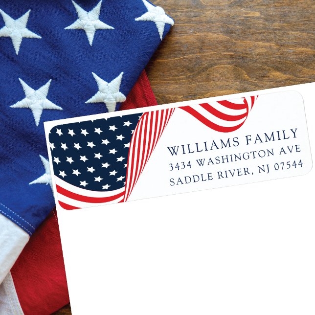 Stars and Stripes Patriotic Return Address Label (Creator Uploaded)