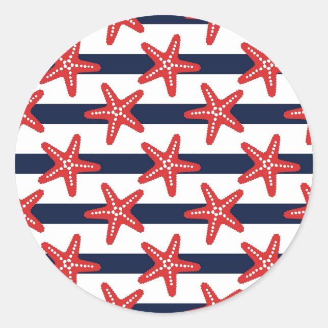 Stars And Stripes Pattern Classic Round Sticker (Front)
