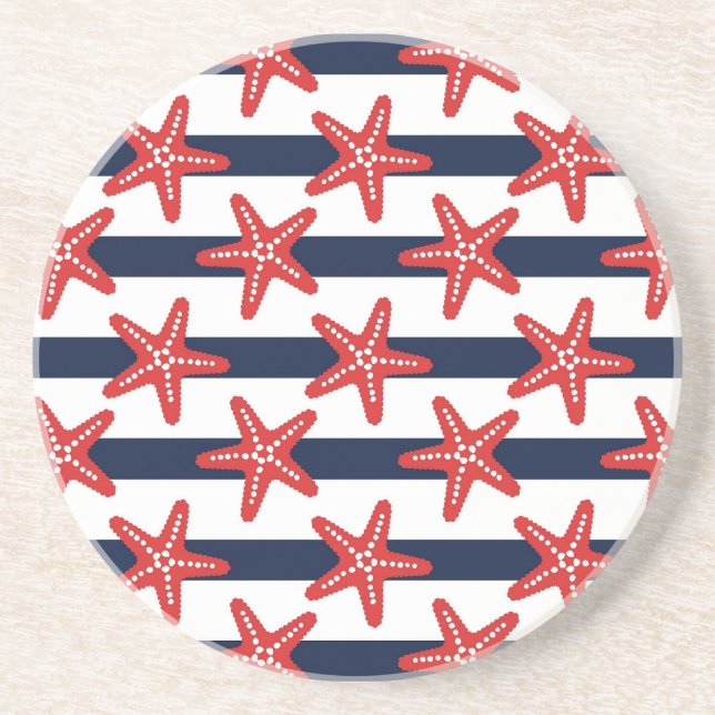 Stars And Stripes Pattern Coaster (Front)