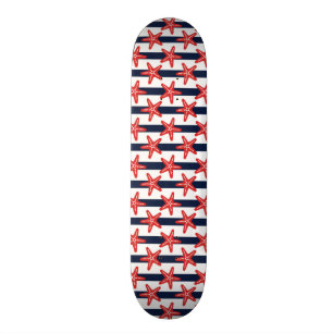 Stars And Stripes Pattern Skateboard