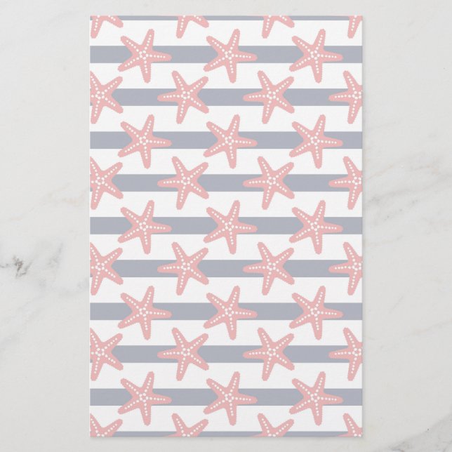 Stars And Stripes Pattern Stationery (Front)