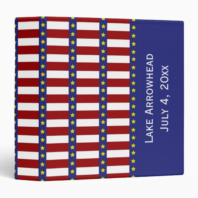 Stars and Stripes Personalized Binder Scrapbook (Front/Spine)