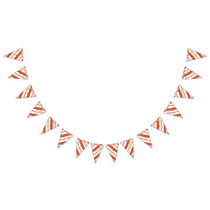 Stars And Stripes - Red Gold White Pattern 1 Bunting Flags