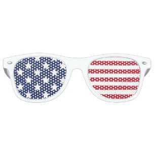 Stars and Stripes Red White and Blue Patriotic Retro Sunglasses