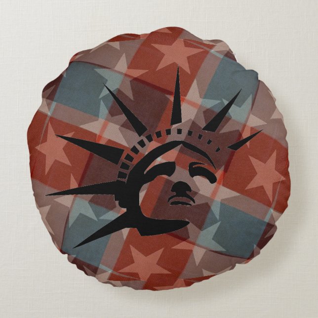 Stars and Stripes Round Pillow (Back)
