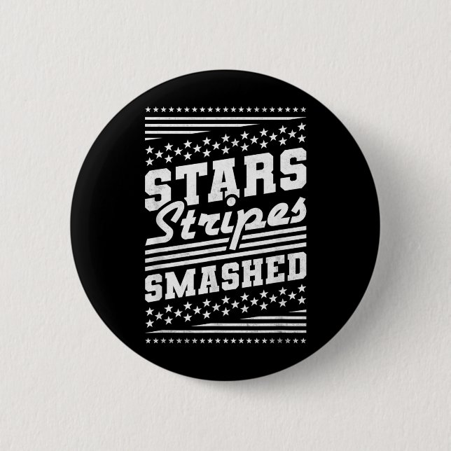 Stars and Stripes Smashed Independence Day 2 Inch Round Button (Front)