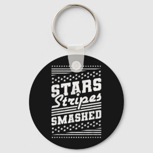 Stars and Stripes Smashed Independence Day Keychain