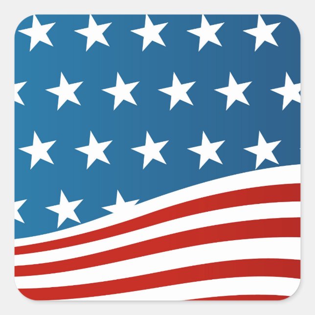 Stars and Stripes Square Sticker (Front)