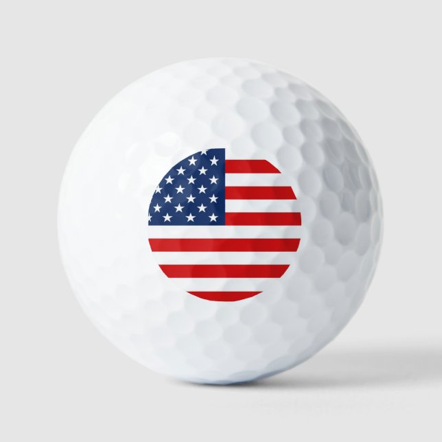 Stars and Stripes Themed Golf Ball USA (Front)