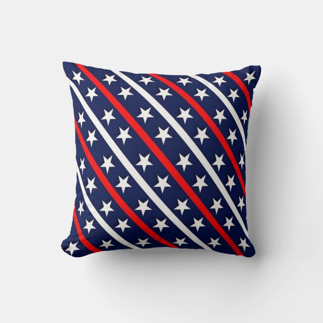 Stars and Stripes Throw Pillow (Front)
