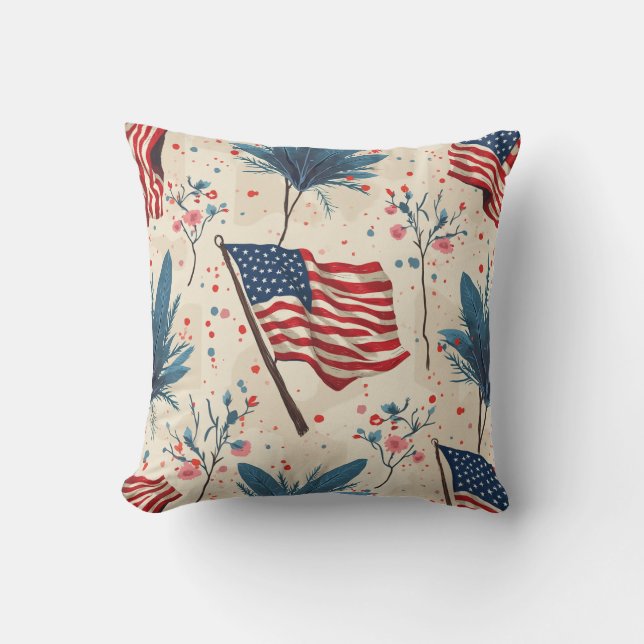 Stars and Stripes Throw Pillow (Front)