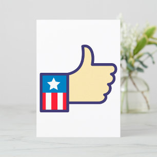 Stars And Stripes Thumbs Up American Invitation