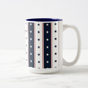 Stars and Stripes Two-Tone Coffee Mug