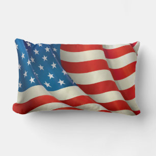 Stars and Stripes U.S. Flag Lumbar Pillow