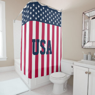 Stars and Stripes US Flag Shower Curtain