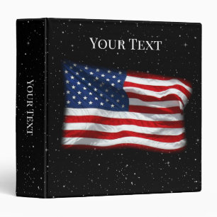 Stars and Stripes USA Patriotic American Flag Binder