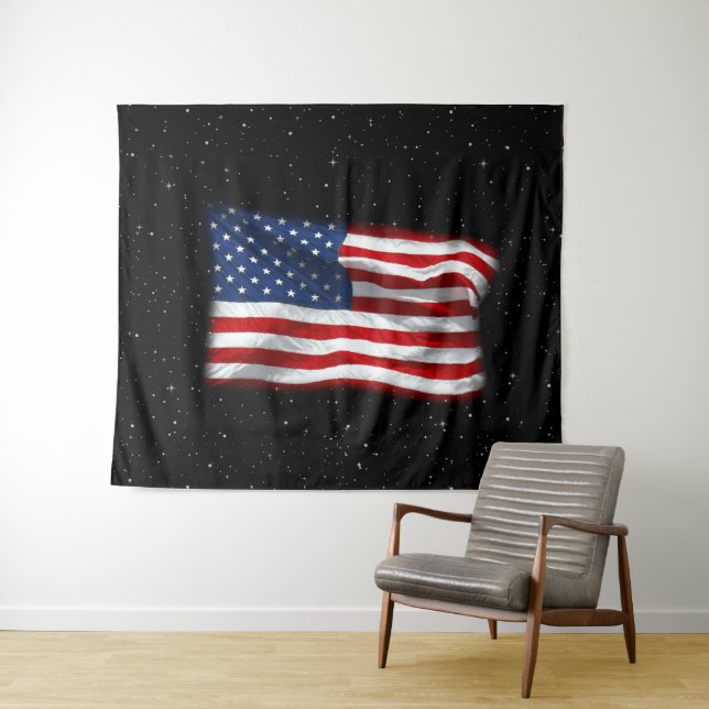 Stars and Stripes USA Patriotic American Flag Tapestry (In Situ (Horizontal))