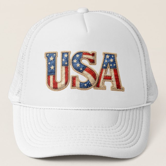 Stars and Stripes USA Patriotic Hat (Front)