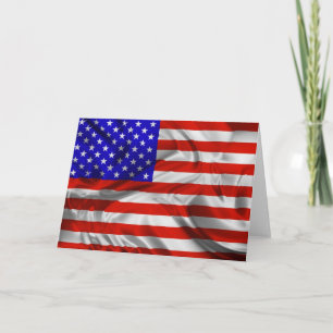 Stars and Stripes Usa Silk Flag Greeting Card