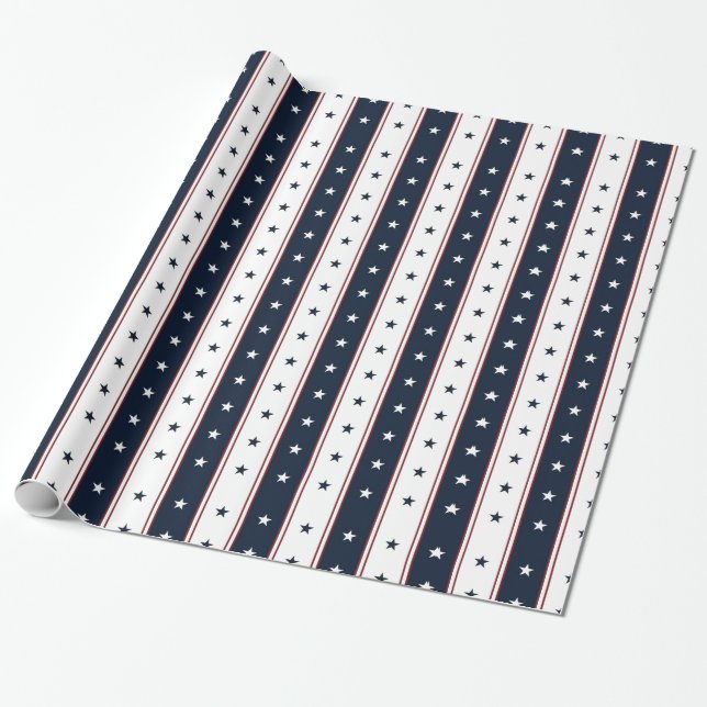 Stars and Stripes Wrapping Paper (Unrolled)