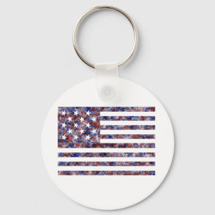 Stars and Strips Coloured Keychain
