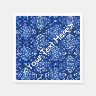 Stars and Swirls Blue Personalized Napkins