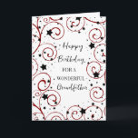 Stars and Swirls Grandfather Birthday Card<br><div class="desc">Birthday card for grandfather with a fun stars and swirls design in black and red and thoughtful verse.</div>