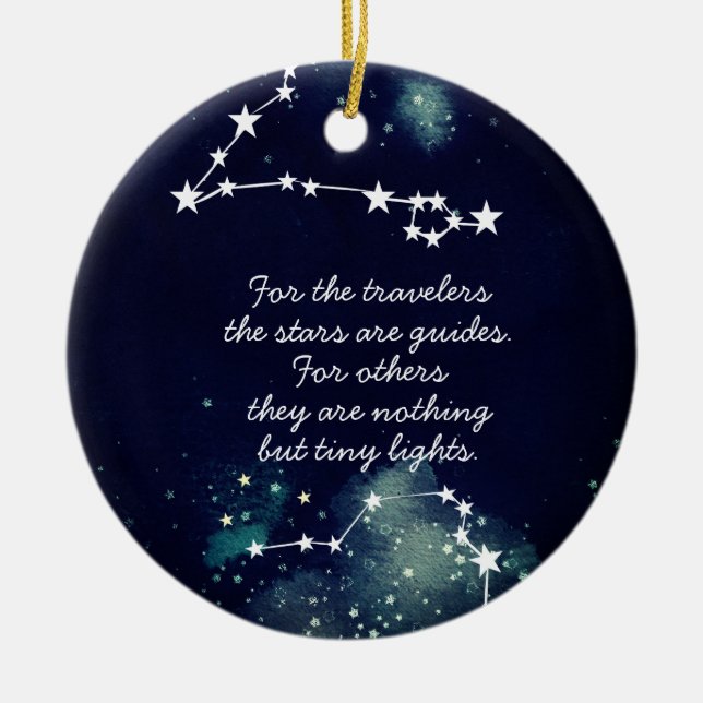 Stars and The Little Prince customized name Ceramic Ornament (Front)