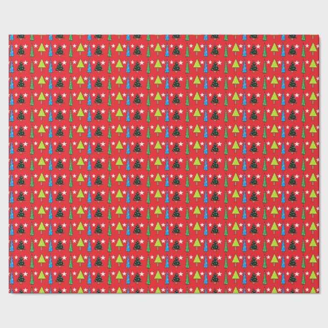 Stars and Trees Wrapping Paper (Seam)