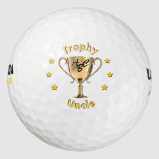 Stars and Trophy Cup for a Trophy 'Uncle'. Golf Balls