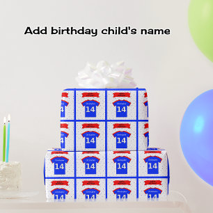 Stars and tshirt personalized 14th birthday wrapping paper