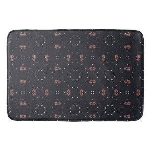 Stars And Unique Spaceship Pattern Bath Mat
