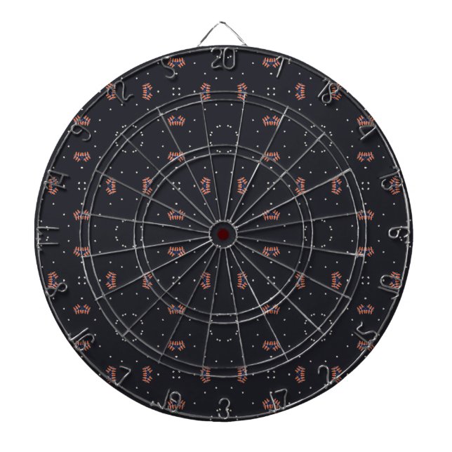 Stars And Unique Spaceship Pattern Dartboard (Front)