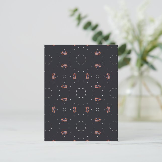 Stars And Unique Spaceship Pattern Postcard (Standing Front)