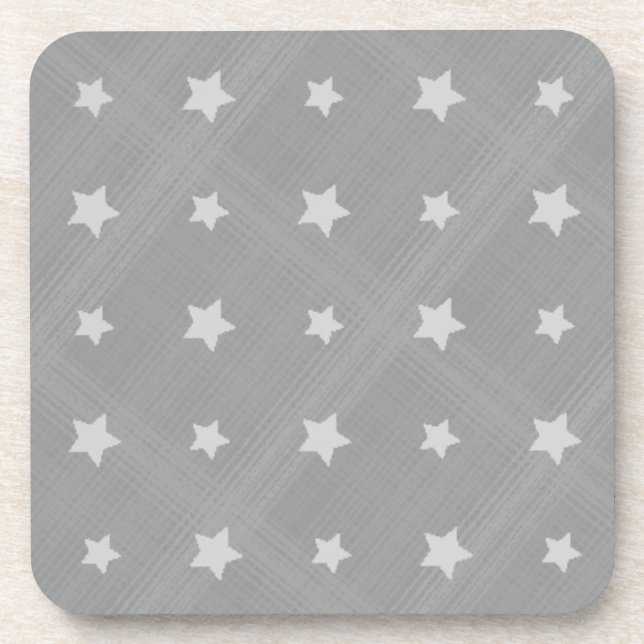 Stars background with textile pattern coaster (Front)