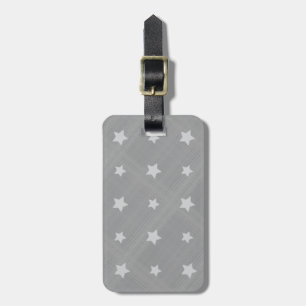 Stars background with textile pattern luggage tag