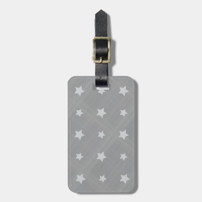Stars background with textile pattern luggage tag (Front Vertical)