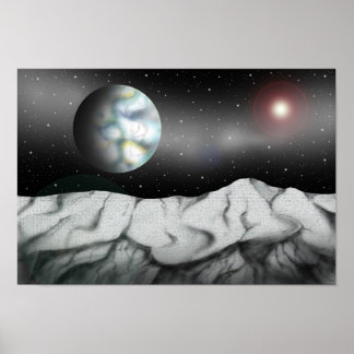 Stars beyond the rocky cliffs. poster