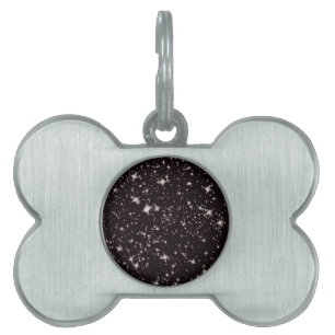 stars black night pet ID tag