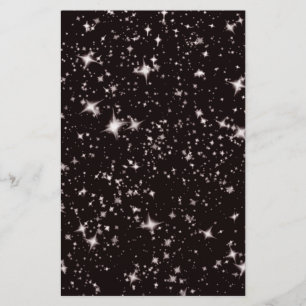 stars black night stationery