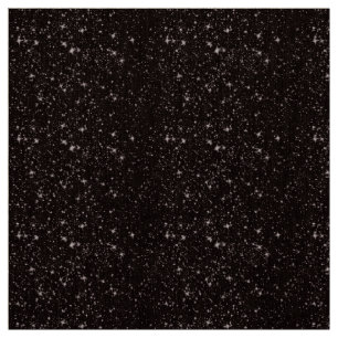 stars black night white fabric
