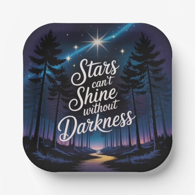 Stars Can't Shine Without Darkness Paper Plate (Front)
