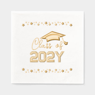 Stars Celebratory Class of Custom Year Graduation Foil Napkins