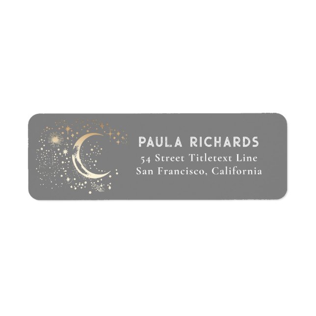 Stars Celestial Mystical Grey Night Sky  (Front)